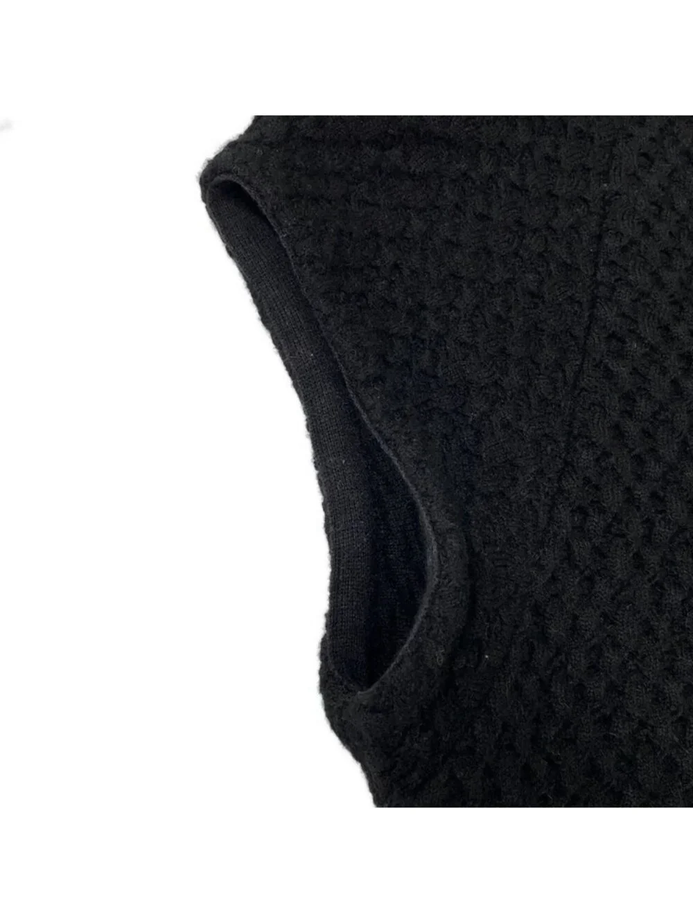 Chanel Dress S Black Sleeveless Wool